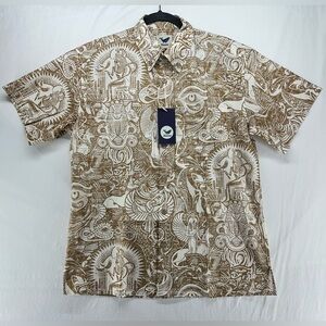 Yiume Button Down Shirt Hawaiian Ancient Egyptian Mythology Short Sleeve Size S